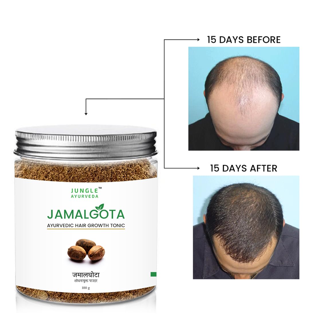 Jamalgota powder for Hair Growth, Natural Hair Solution For Women and Men, detoxified jamalgota seeds powder