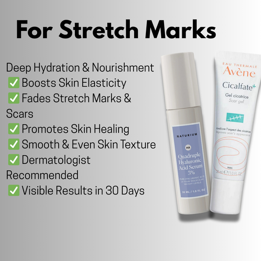 Combo of  Cicalfate scar gel  and Quadruple Hyaluronic Acid Serum 5% for Stretch Mark